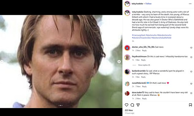 إضافة إلى التكريم كان الممثل توبي هادوك، الذي شارك ثلاث صور وأضاف التعليق: 