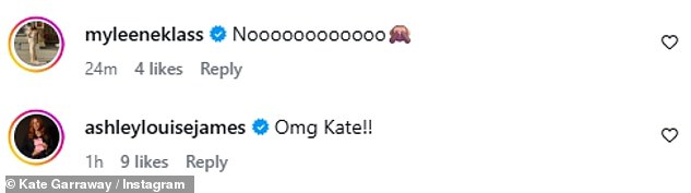 امتلأت مشاركة كيت برسائل من المعجبين، الذين اعترفوا بأنهم وجدوا سوء حظها مضحكًا، بينما أعرب أصدقاؤها المشهورون ونجوم GMB المشاركون عن صدمتهم