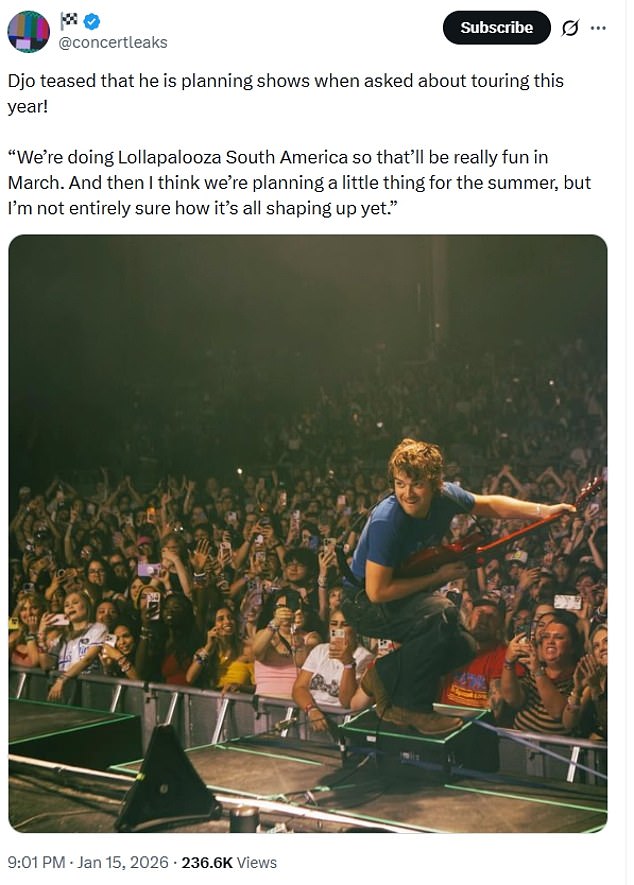 إضافة إلى ذلك، ألمح جو أيضًا إلى أنه كان متاحًا للعمل خلال أشهر الصيف، مع وجود شيء سري في الأعمال.