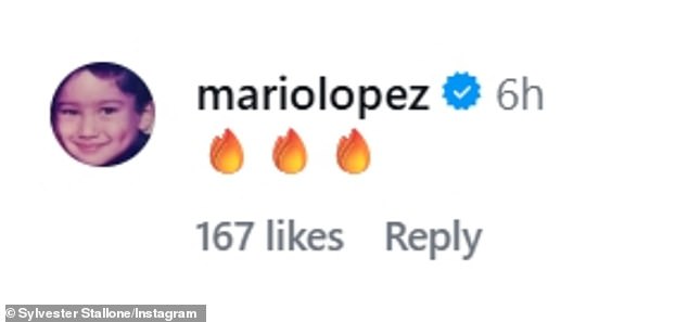 تلقى ستالون أيضًا تحيات من المشاهير مثل مضيف Access Hollywood ماريو لوبيز، وTerminator 2 alum Robert Patrick، وThe Facts of Life alum Kim Fields ومنتج Alarum Randall Emmett.