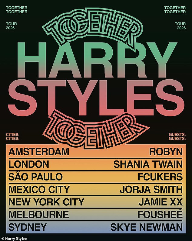 جاء الإصدار المنفرد بعد تأكيد هاري عودته إلى الجولة حيث أعلن عن إقامة عالمية جديدة في سبع مدن، معًا، معًا يوم الخميس.