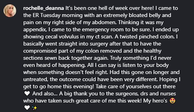 اختارت الذهاب إلى غرفة الطوارئ لأنها توقعت في البداية أنه من المحتمل أن يكون الزائدة الدودية لها