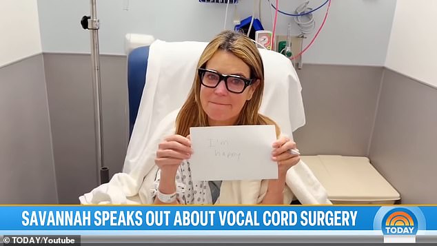 بعد الجراحة التي استغرقت ساعة واحدة، قالت إنها تم تكليفها بـ 