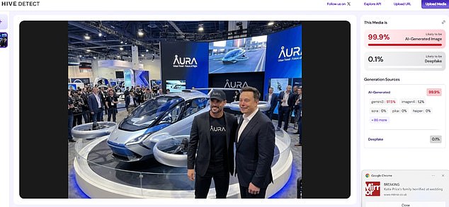 يتباهى زوج كاتي برايس الجديد بفرك الكتفين مع إيلون موسك (في الصورة). لكن صحيفة ديلي ميل يمكن أن تكشف أن العديد من ادعاءاته تبدو مصطنعة وأن الصور يتم إنشاؤها بواسطة الذكاء الاصطناعي