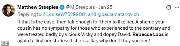 لكن الأم لطفلين تعرضت للتوبيخ لإقحامها نفسها في السرد الذي يتكشف، على الرغم من عدم وجود أي علاقة مباشرة مع بروكلين وأفراد عائلته المباشرين.