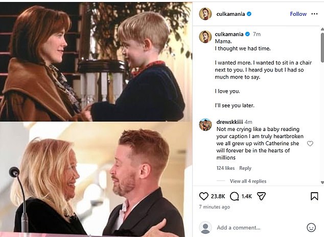 مع انتشار أخبار وفاة أوهارا المأساوية، قاد كولكين التحية على إنستغرام بمنشور مفجع