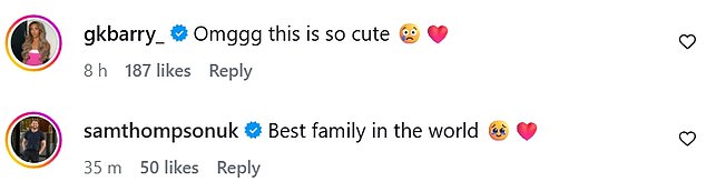 كان رد فعل العديد من أصدقائه المشهورين على هذه اللحظة الرائعة في التعليقات