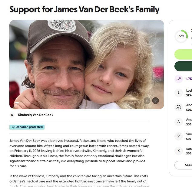 تم أيضًا إنشاء صفحة GoFundMe بهدف جمع 350 ألف دولار لدعم عائلة الممثل الراحل.