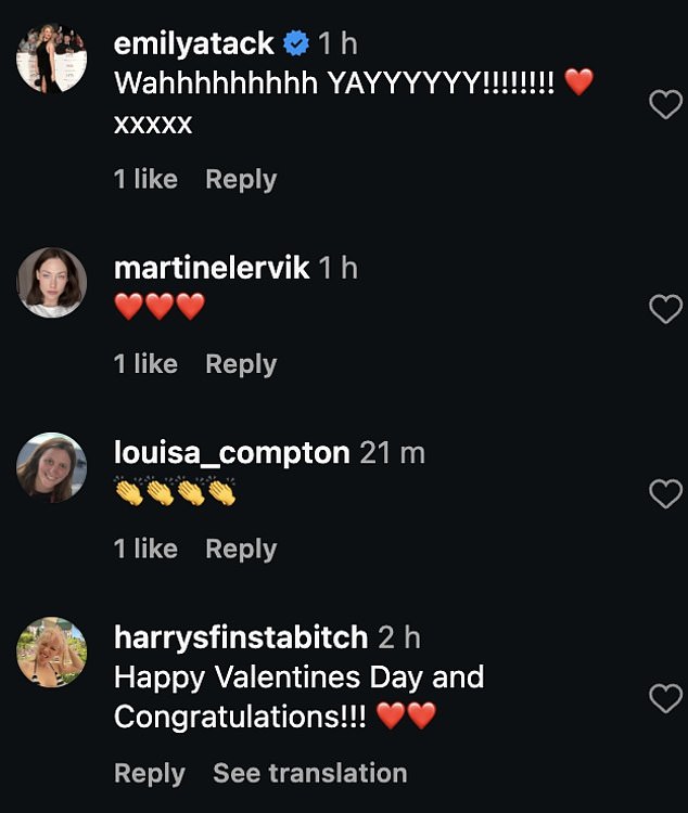 اندفع الأصدقاء من عالم صناعة الترفيه وزملاؤهم المشاهير مع تمنياتهم الطيبة للمذيع، الذي كانت حياته العاطفية متقلبة إلى حد ما حتى هذه اللحظة