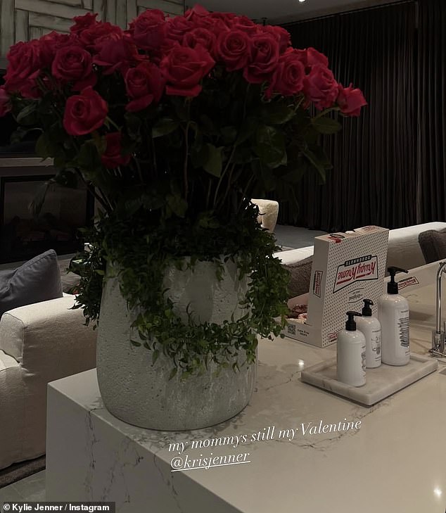 في يوم عيد الحب نفسه، التزمت كايلي بنشر العروض الترويجية لخطوط مستحضرات التجميل الخاصة بها، ولم تقدم أي لمحة عن الطريقة التي احتفلت بها هي وشالاميت بهذه المناسبة.